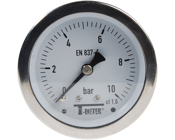 Full stainless steel pressure gauge dry axial Ø63 1626 Syveco