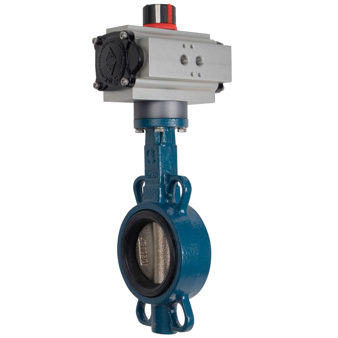 Pneumatic actuated concentric butterfly valves