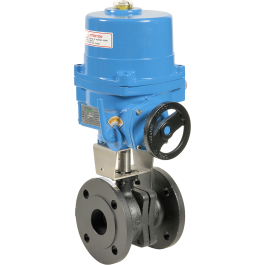 Cast iron flanged ball valve DIN 507 + NA electric actuator | Syveco