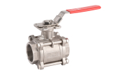 Stainless steel ball valve 743 3-piece body NPT + ISO pad