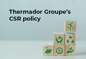 block with title Thermador Groupe's CSR policy to go to the page dealing with CSR issues within the Group