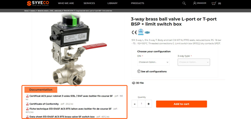 screenshot of a product page